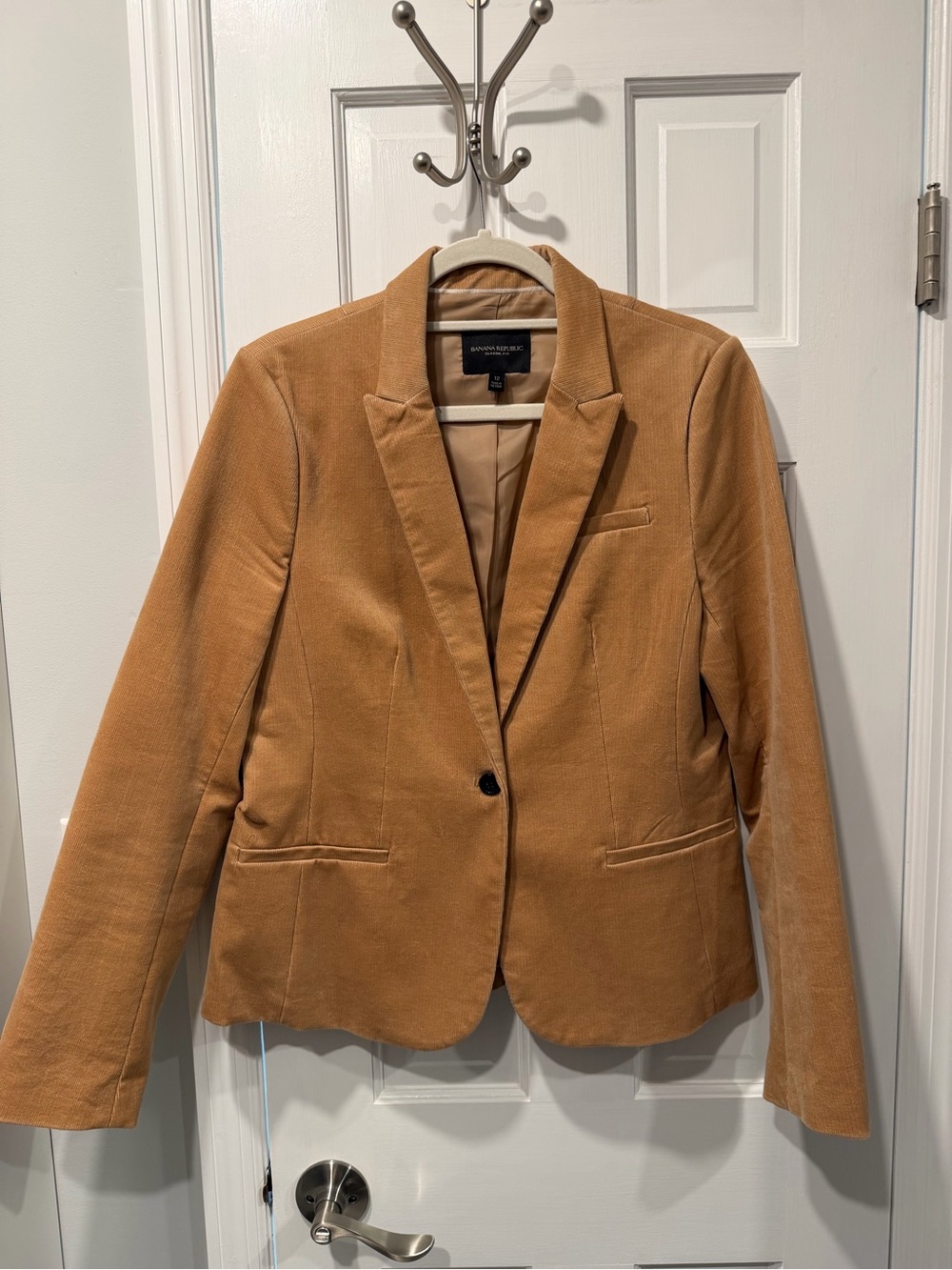 Banana Republic Camel Corduroy Single-Button Blazer